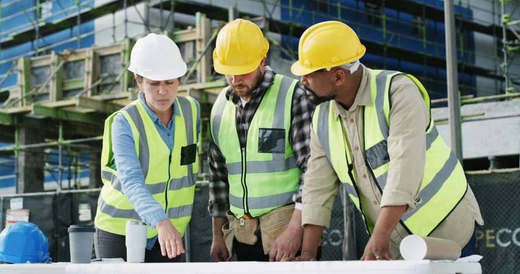 Construction site under project management